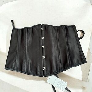 NWT Black Corset Waist Cincher XL goth satin glam fairy cosplay